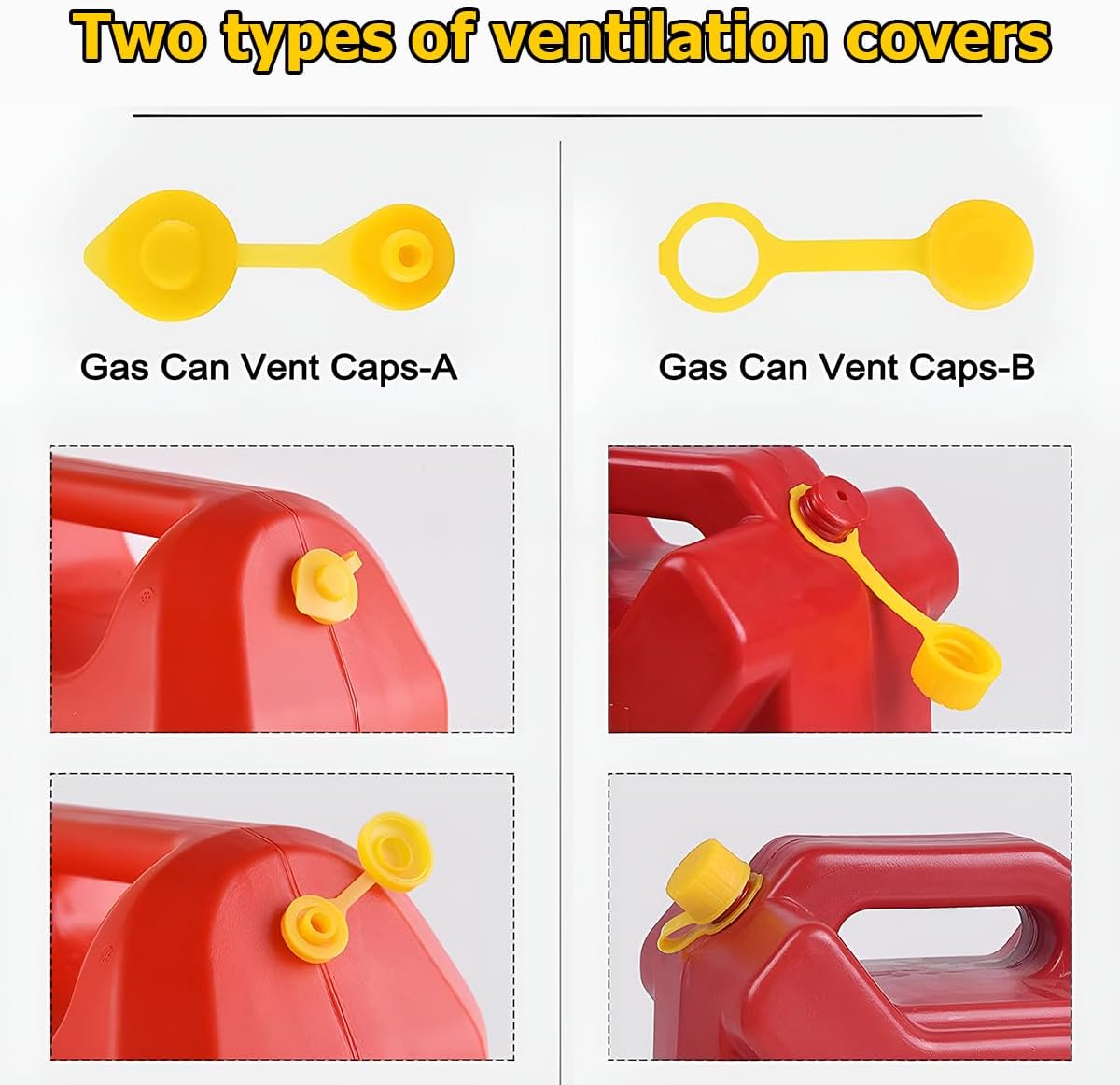 Gas Can Spout Replacement Kits, Flexible Gas Can Nozzle with Screw Collar Caps, Spout Sealing Cap, Rubber Gasket, Replacement Vent Caps B5810