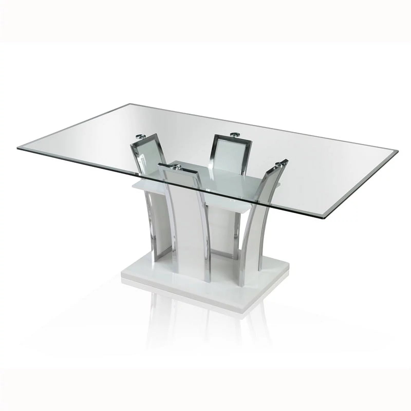 White Glass Top Dining Table E158