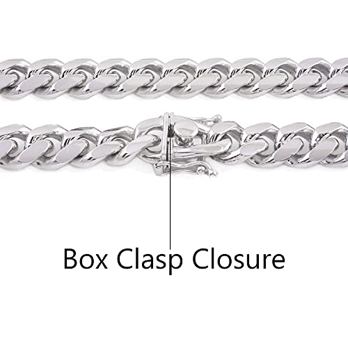 925 Sterling Silver Solid Italian Miami Cuban Link Chain Bracelet P47963