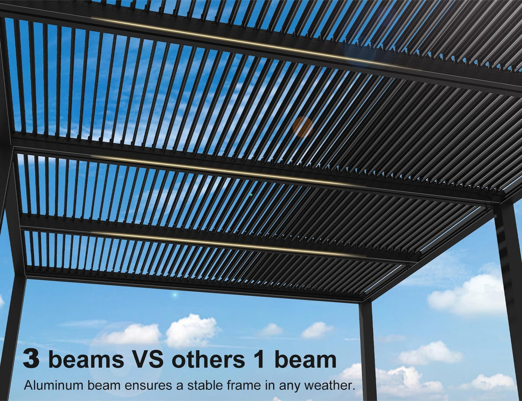 Grey Aluminum Louvered Pergola 12' x 20' T5410