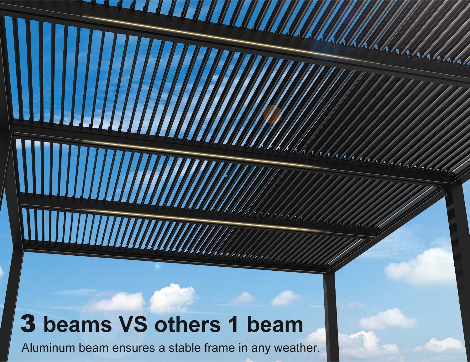 Grey Aluminum Louvered Pergola 12' x 20' T5410
