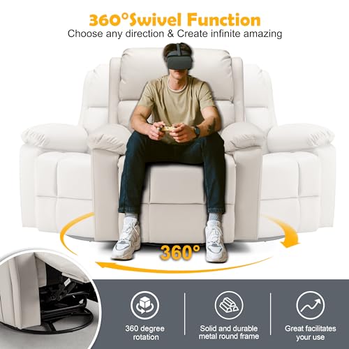 Beige Microfiber Cloth Massage Recliner Chair with Heated I183739