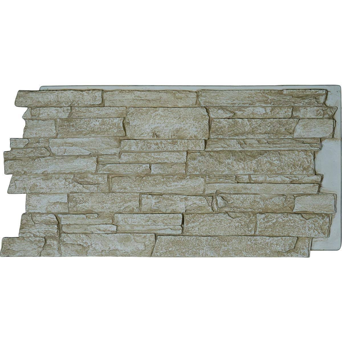 48 inch x 24 inch x 1 1/4 inch Stacked Stone Faux Stone Siding Panel D540