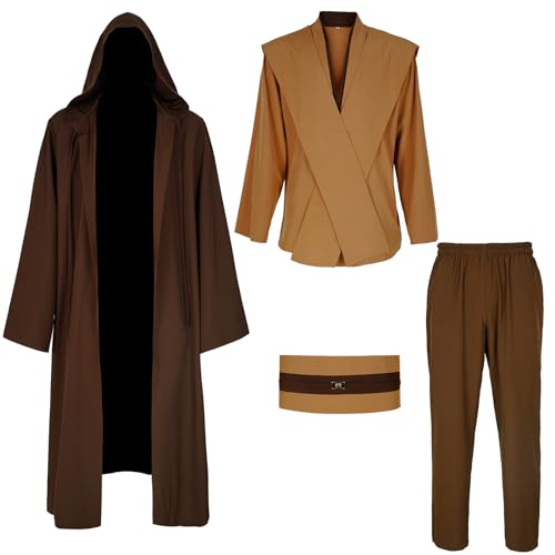 Men's Tunic Hooded Robe Halloween Cosplay Costume Set D66796