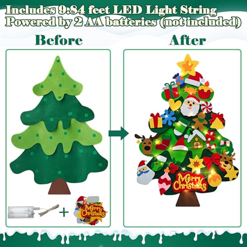 DIY Felt Christmas Tree Kit with Ornaments J939