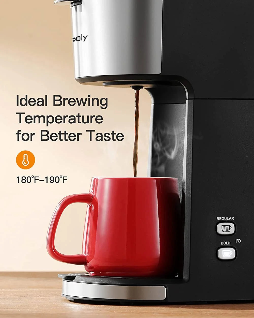 Single Serve Coffee Maker, Classic Black R45986