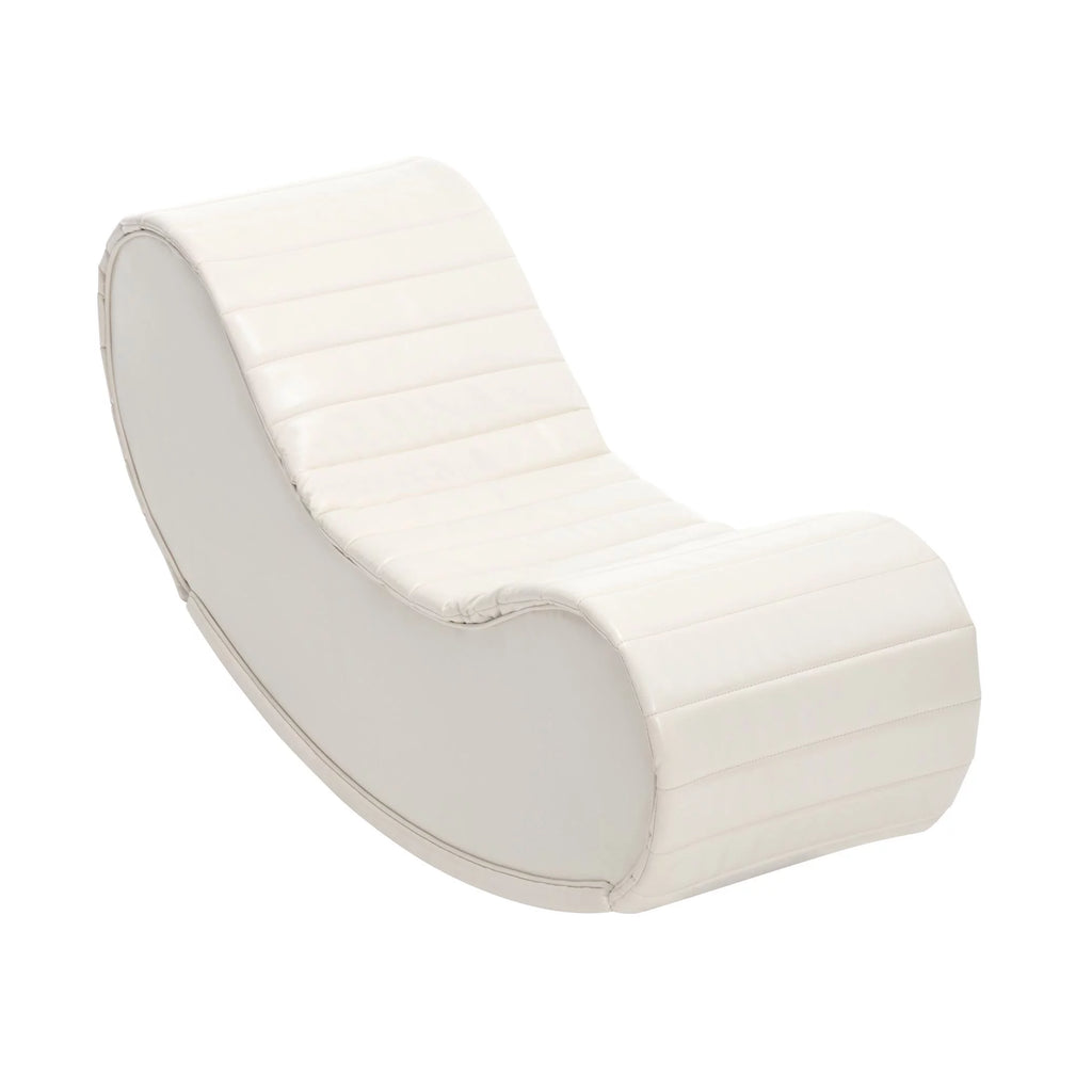 White & Black Faux Leather Curved Sofa E62355
