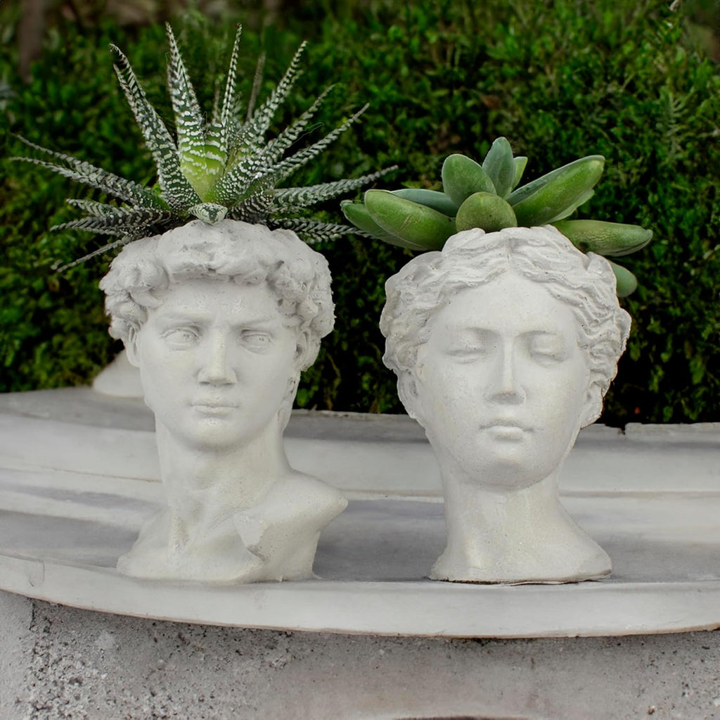 Gray 5 Inch Set of 2 Concrete Planter M3920