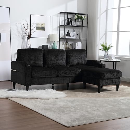 Beige Convertible L Shaped Sectional Sofa with Storage Ottoman Y79279