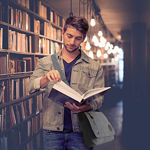 Canvas Messenger Bag 13.5" Laptop Bags (Coffee) E20891