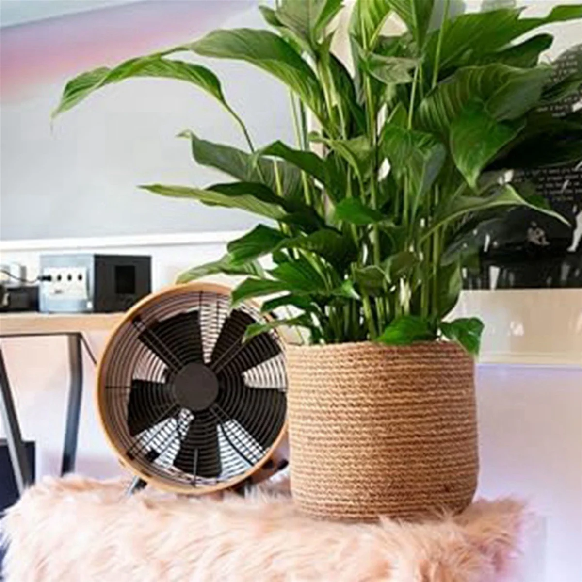 Seagrass Flower Pot - Woven Decorative Basket with Film Insert L355