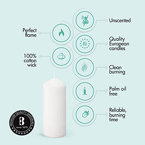 Set of 20 White Unscented Pillar Candles F992