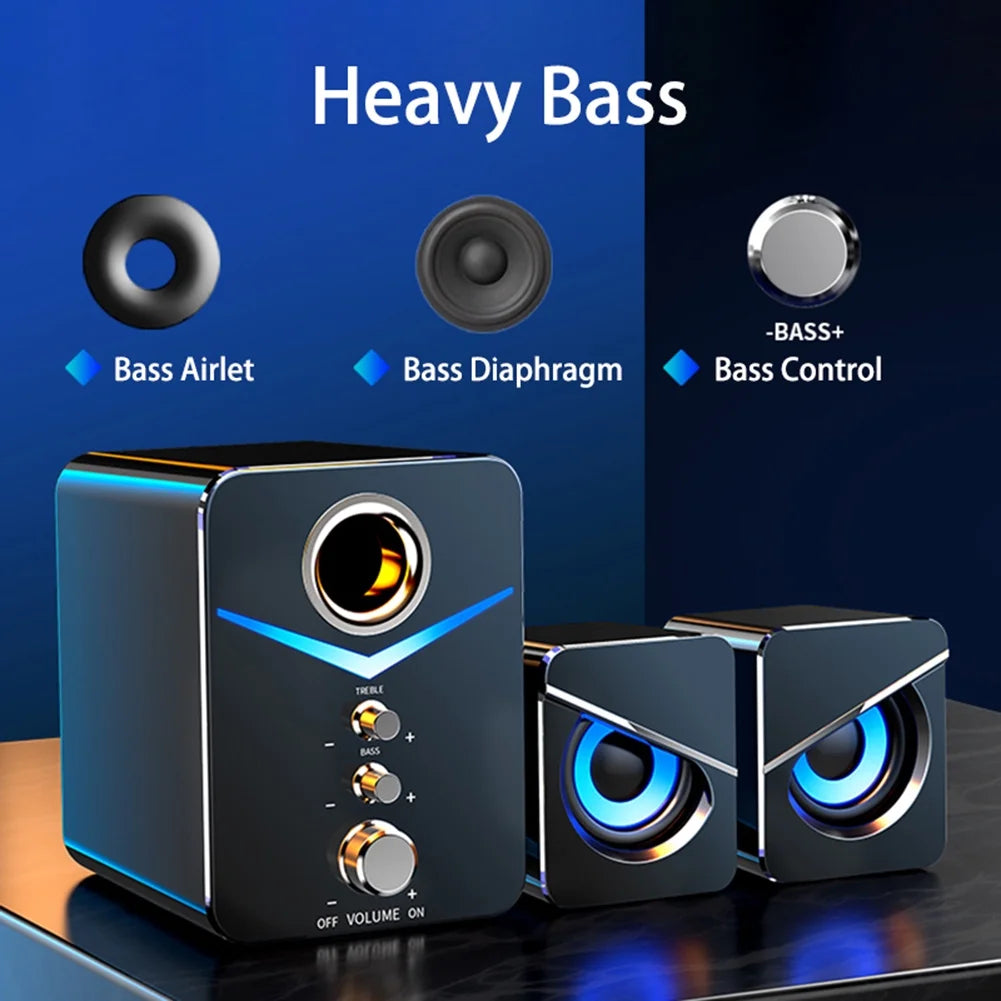 Black USB-Powered 2.1 Mini Multimedia Speakers System, Set of 3 K13874