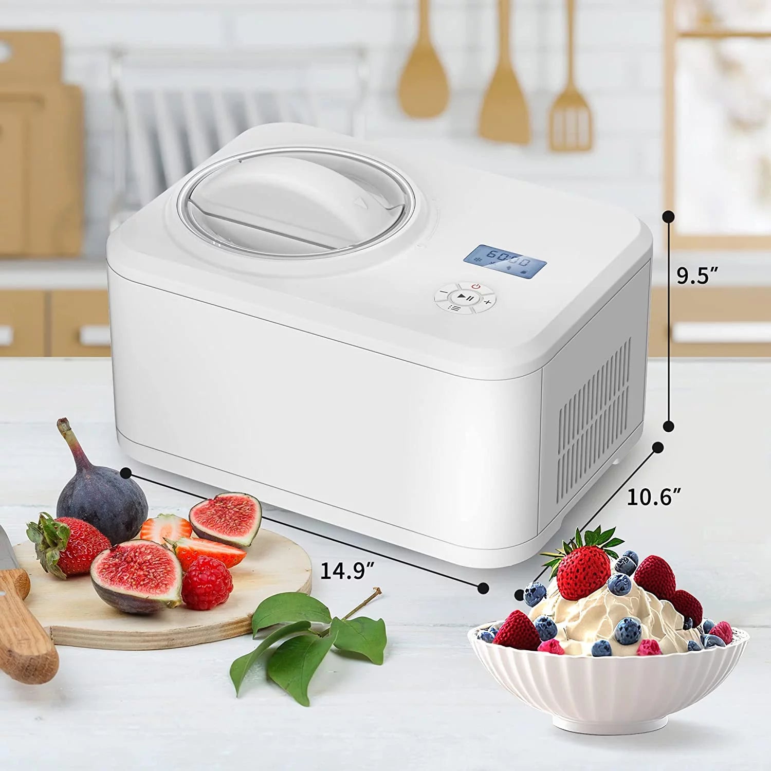 1.5qt Electric Ice Cream Maker with Compressor D548