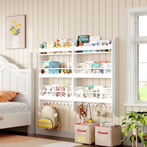 Natural 3-Tier Wall Mounted Kids Bookshelf W3061