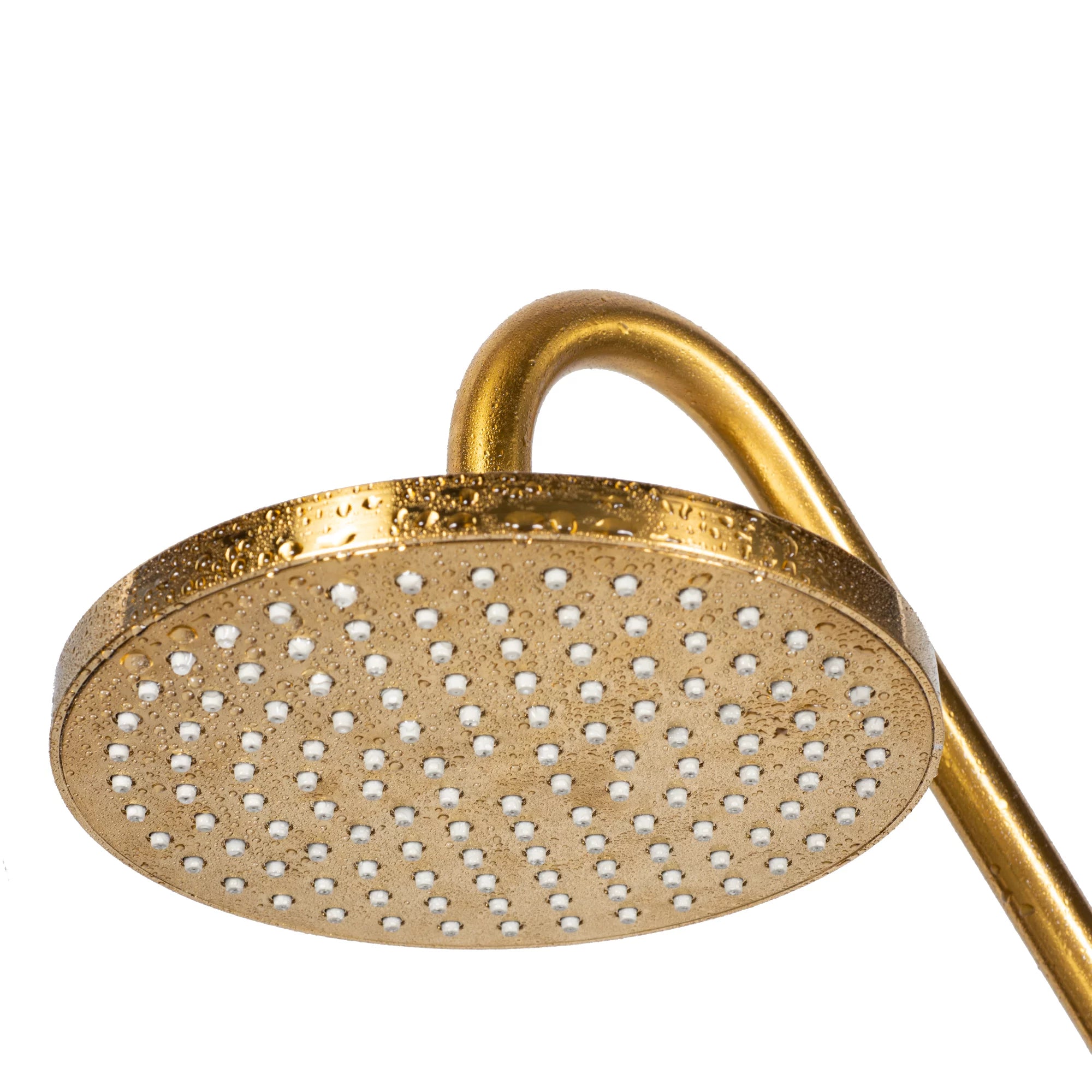Brushed Gold 8" Rain Showerhead 5-Function Hand Shower Shower System C812735