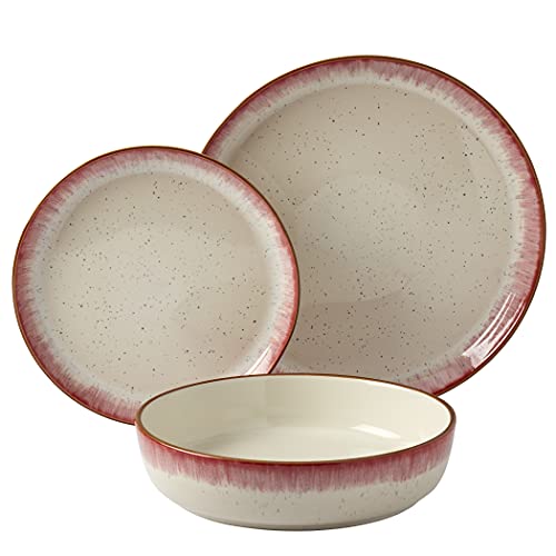 12 Piece Stoneware Dinnerware Set in Berry K423