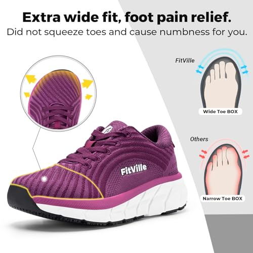 Wide Toe Box Breathable Lightweight Extra Wide Running Shoes with Cushioned D7585