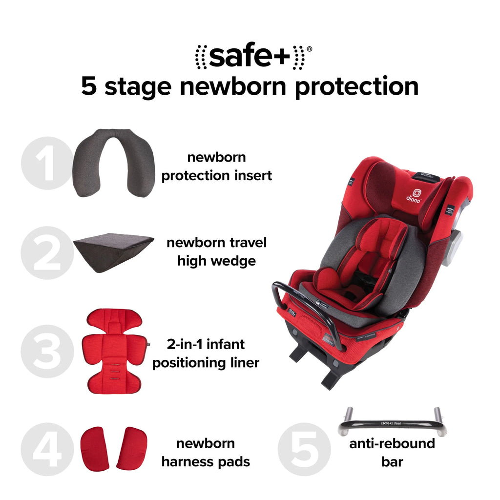Red All-in-One Convertible Car Seat F388
