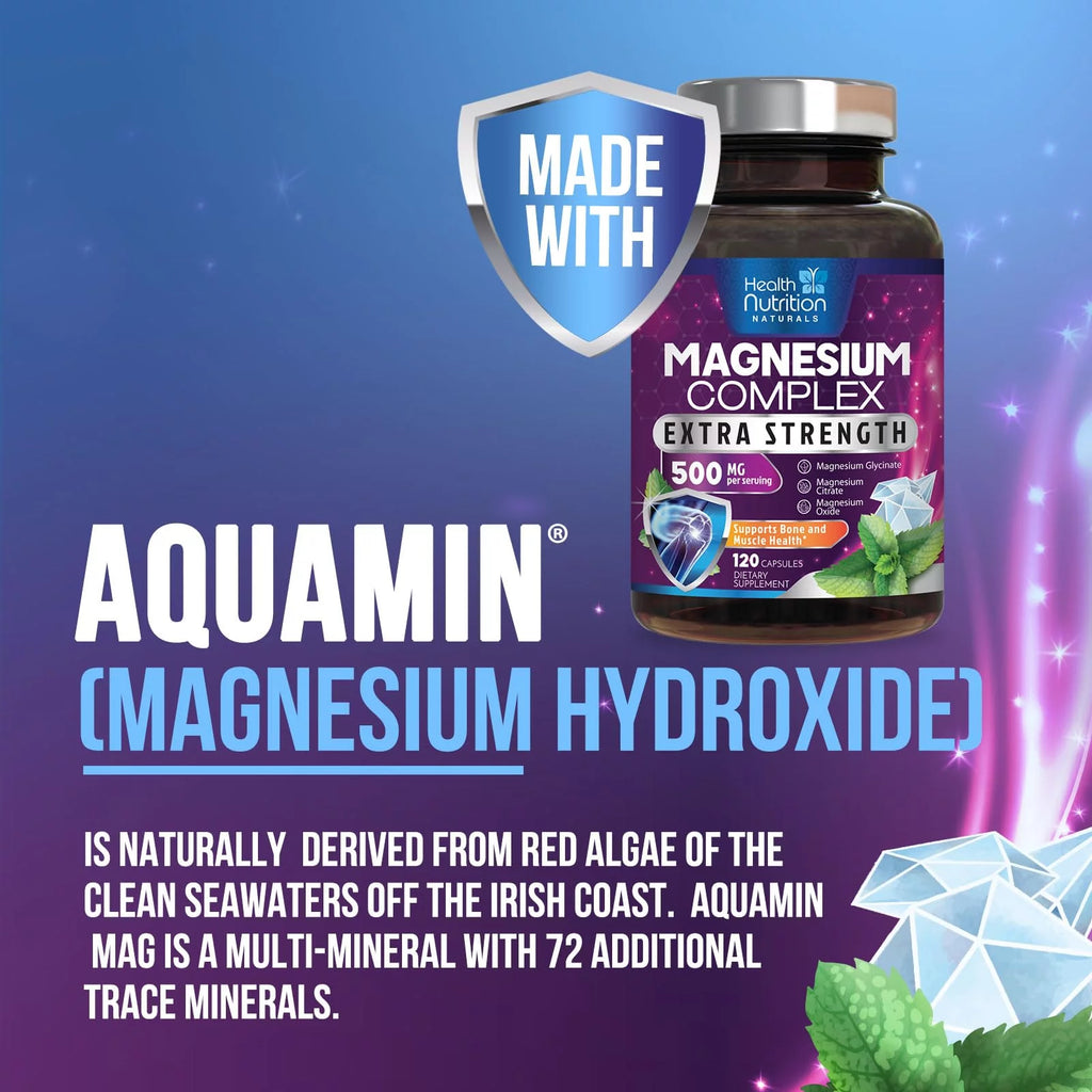 Magnesium Complex 500mg Chelated Magnesium Capsules, 120 Capsules I3635