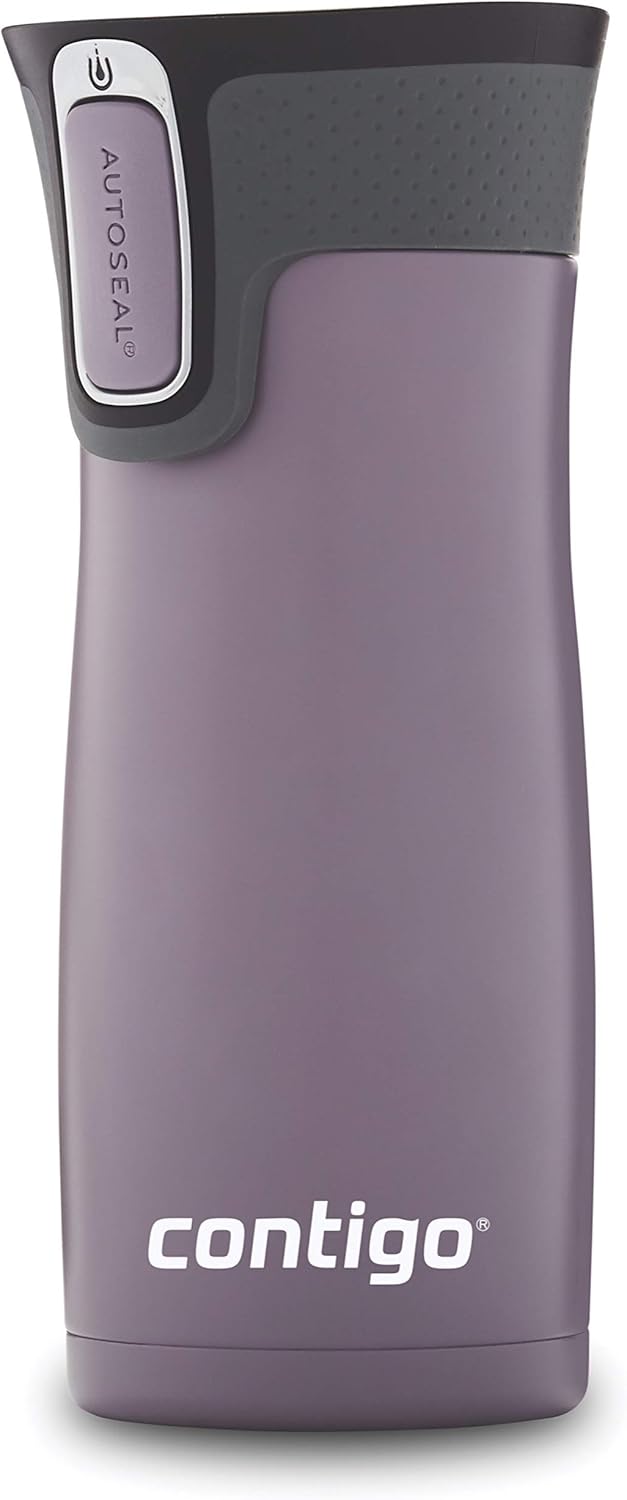 Stainless Steel Vacuum Travel Mugs with Spill-Proof Lids, 16oz B8462