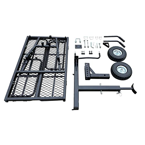 Foldable Cargo Carrier Cart With Quick Detachable Basket Rack With 10 inch Flat Free Tires Q601