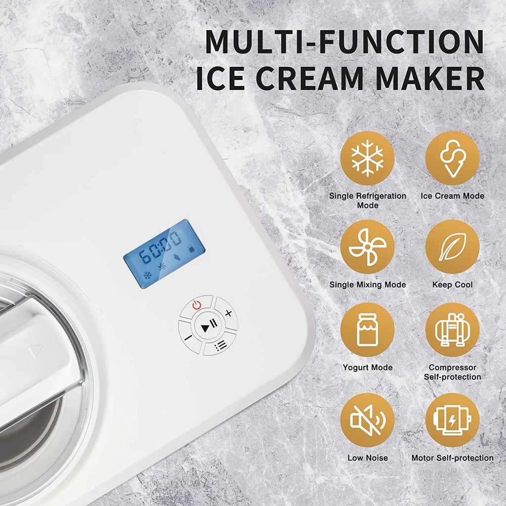 1.5qt Electric Ice Cream Maker with Compressor D548