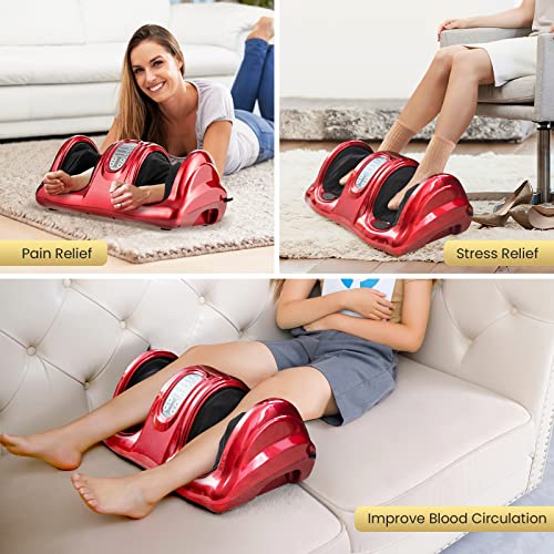 Burgundy Shiatsu Foot and Calf Massager Machine K686