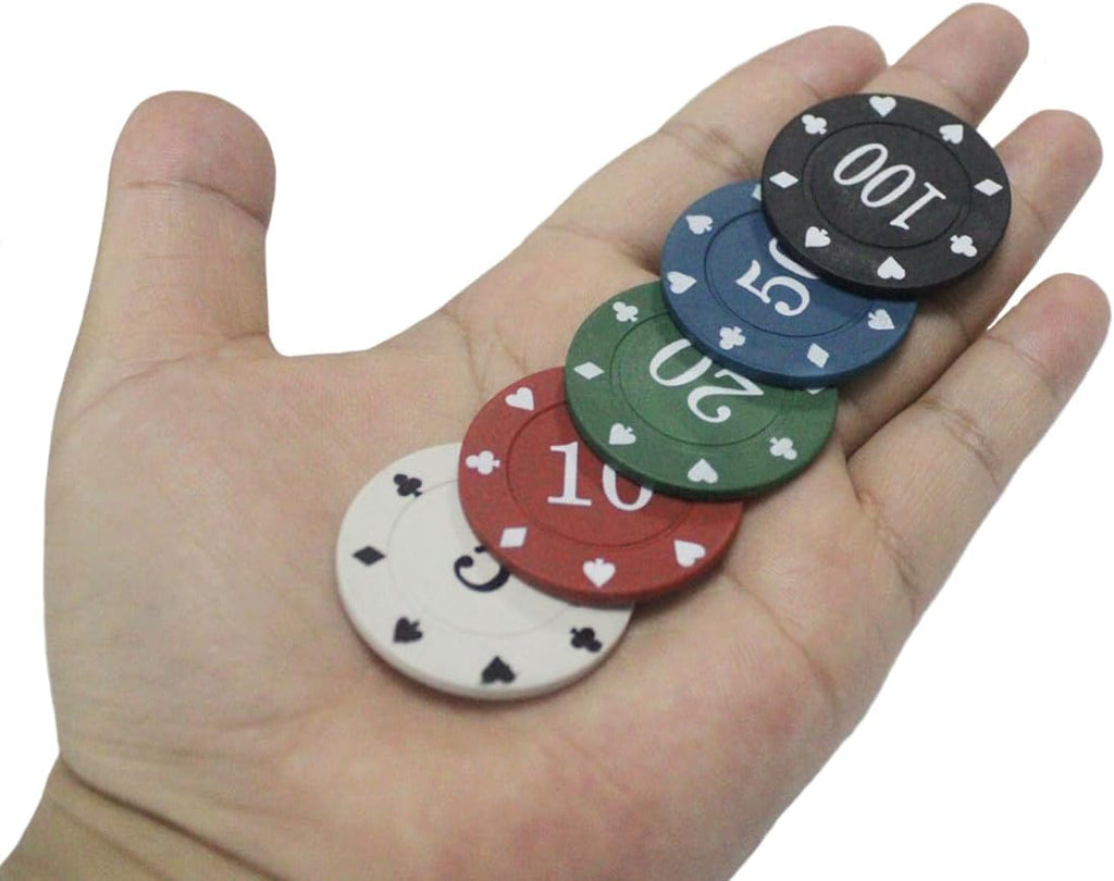 Plastic Poker Chips Set with Holder R55078