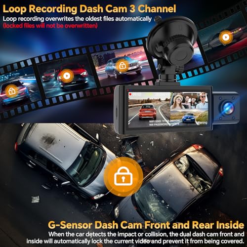 3 Channel Dual Dash Camera with 64GB Card A441933