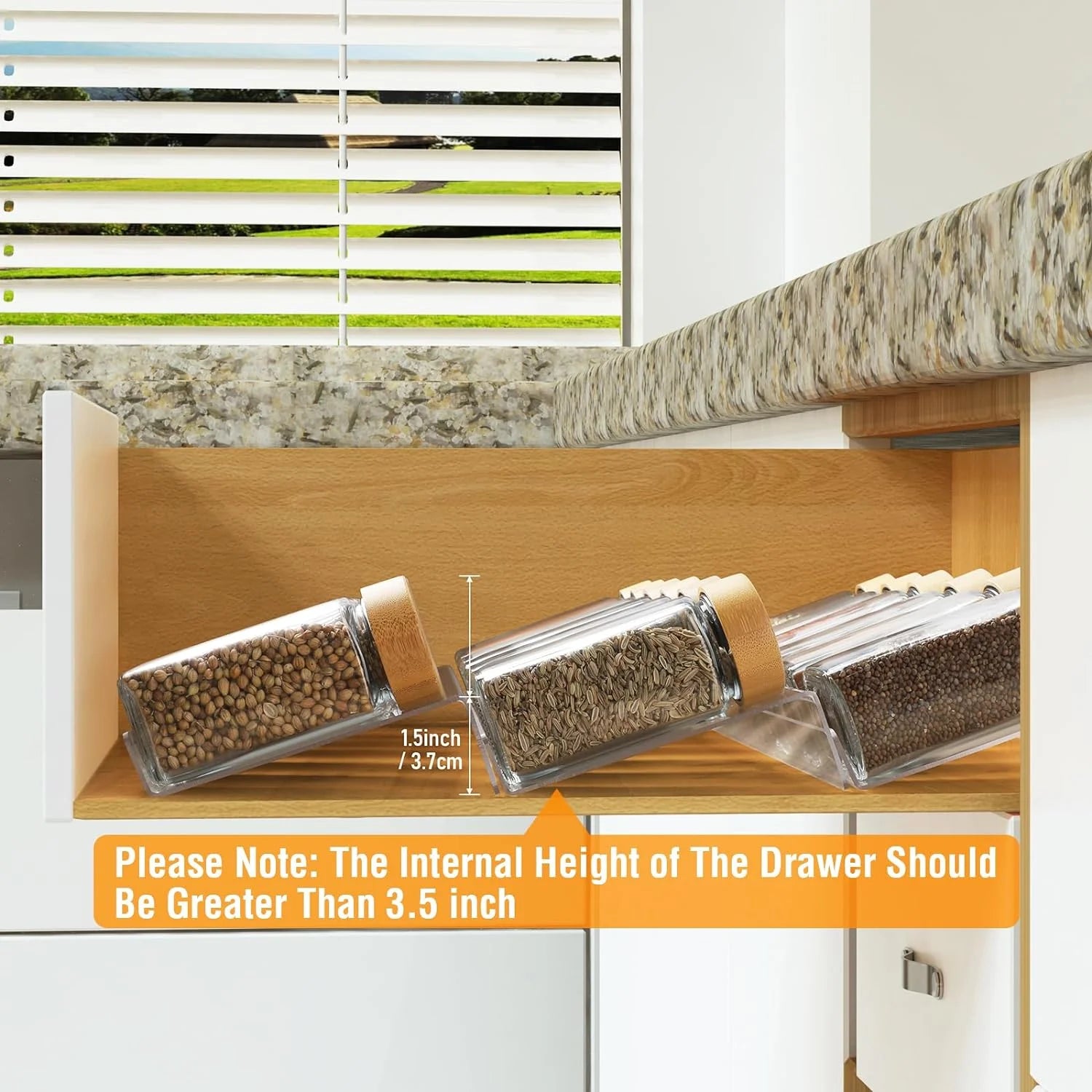 Acrylic 4 Tier Spice Drawer Organizer Rack M559858