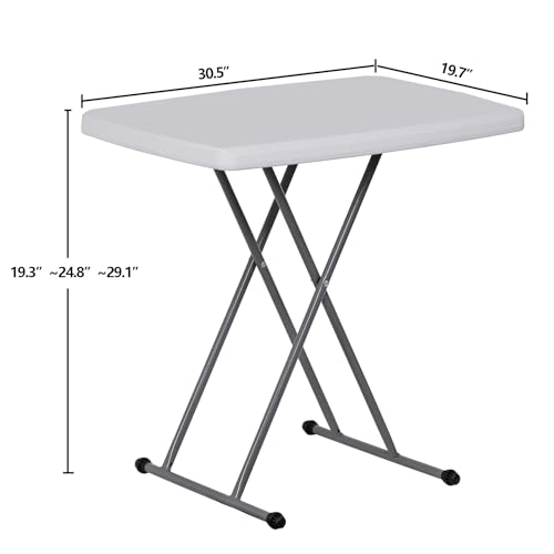 White 4 Foot Plastic Folding Table with Carrying Handle G79264