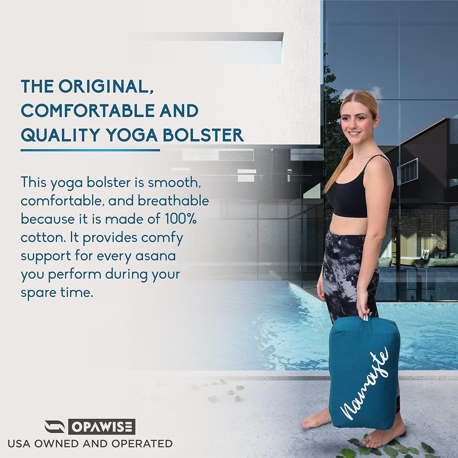 Rectangular Yoga Bolster with Washable Cover Y6927