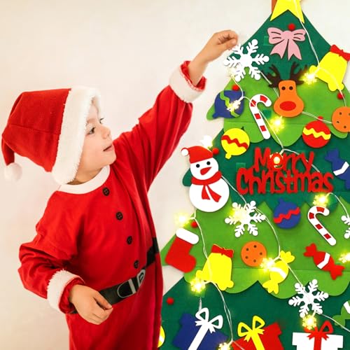 3.2FT Felt Christmas Tree with 30 Detachable Ornaments D935