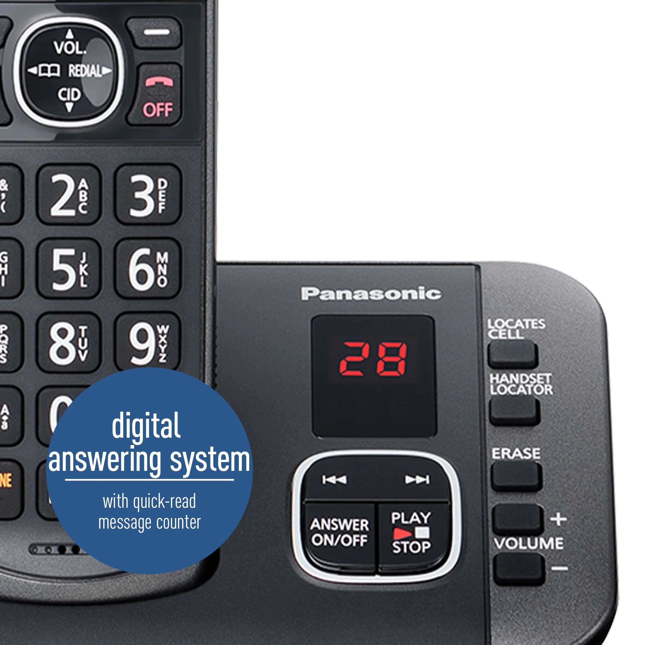 3-Handset Expandable Cordless Phone System with Answering System P274