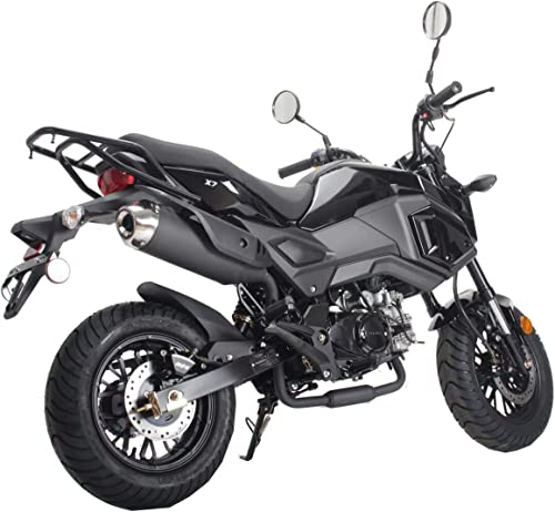 125cc Motorcycle Street Scooter Gas Bike with Big Headlights (Black) V763378
