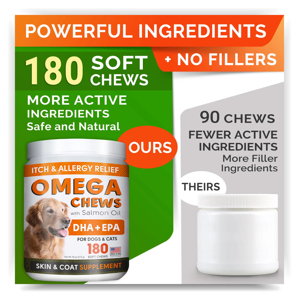 180 Chews Fish Oil Omega 3 Dog Treats F658919