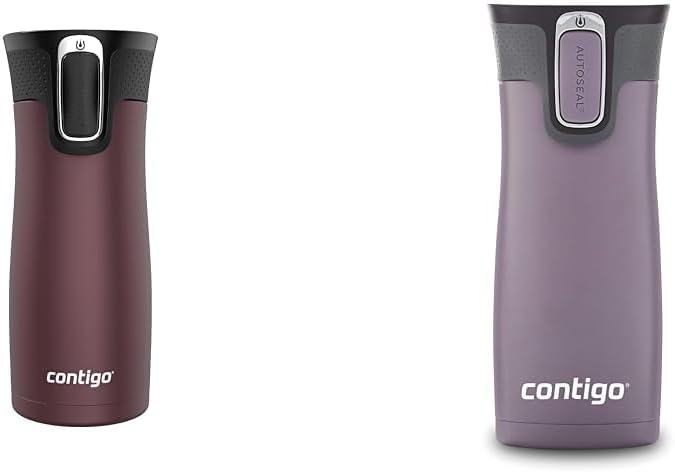 Stainless Steel Vacuum Travel Mugs with Spill-Proof Lids, 16oz B8462