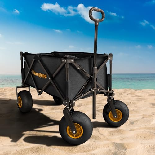 Large Balloon Air Tires Folding Utility Cart with Rustproof Heavy-Duty Steel Frame Z2637