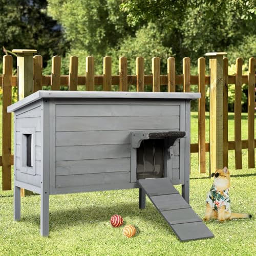 Insulated Weatherproof Outdoor Cat House for Multiple Cats P53855