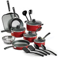 18 Pieces Non-stick Cookware Set, Red P633