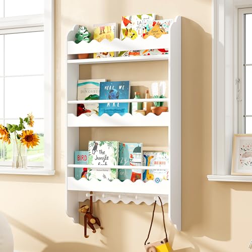 Natural 3-Tier Wall Mounted Kids Bookshelf W3061