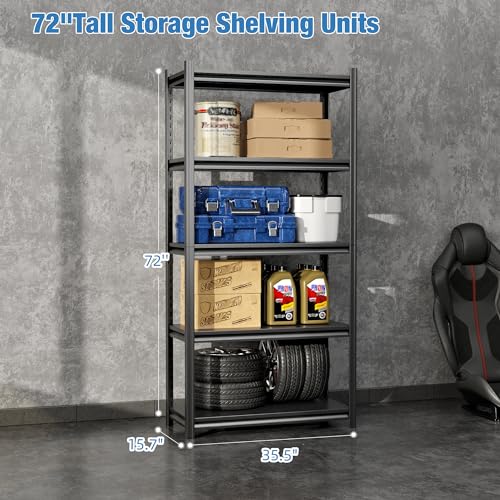 Black 3 Tier Adjustable Height Metal Shelving Unit Y382