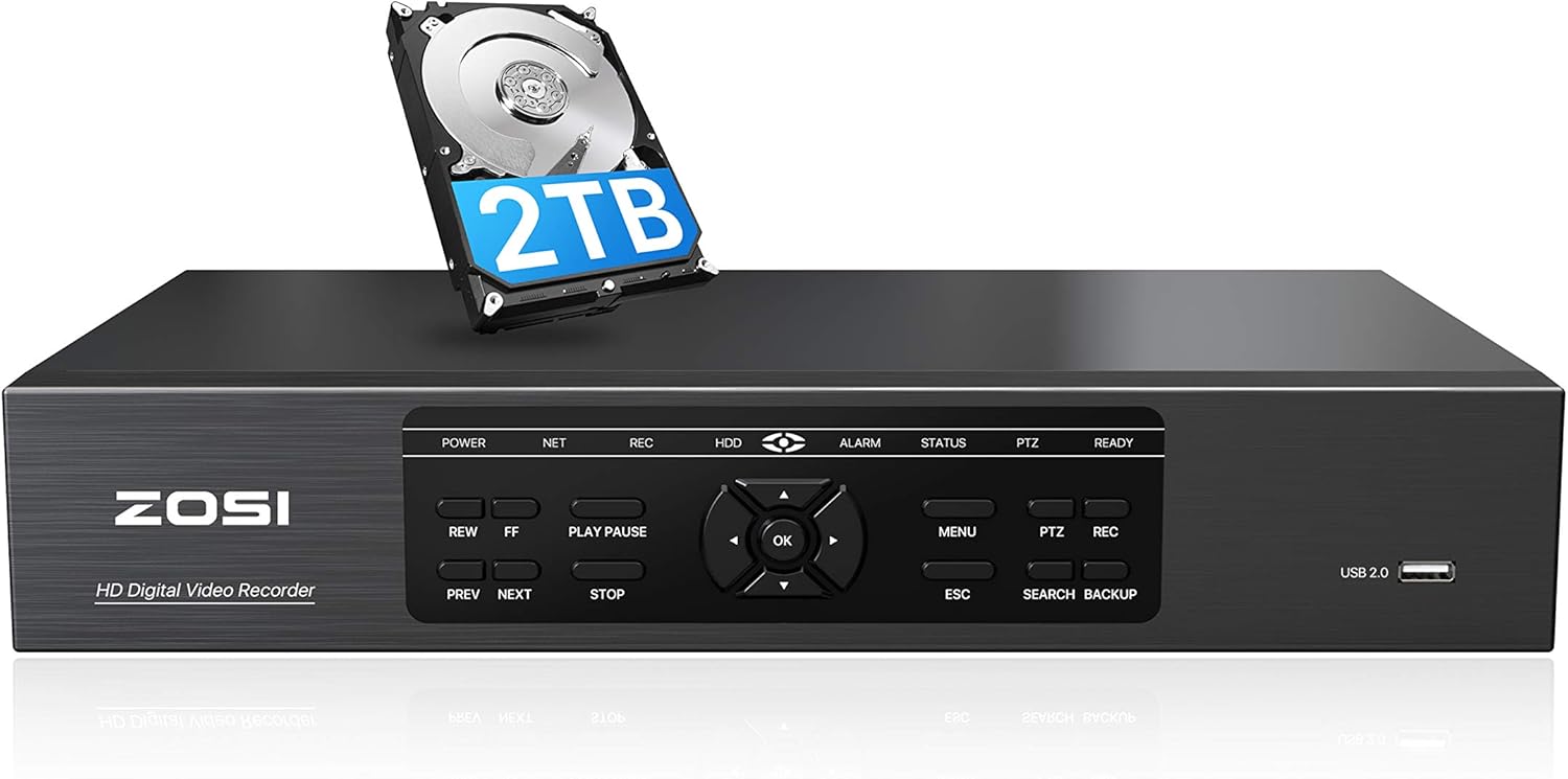 16CH 5MP Surveillance DVR Recorder with 2TB Hard Drive G614