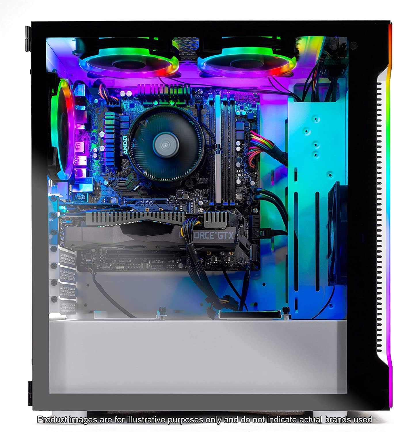 RYZEN 5 2600X 6-Core 3.6 GHz GTX 1660 6G 500GB SSD 16GB DDR4 3000MHz RGB Fans Windows 10 Home Gaming Desktop PC S72095