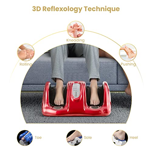 Burgundy Shiatsu Foot and Calf Massager Machine K686