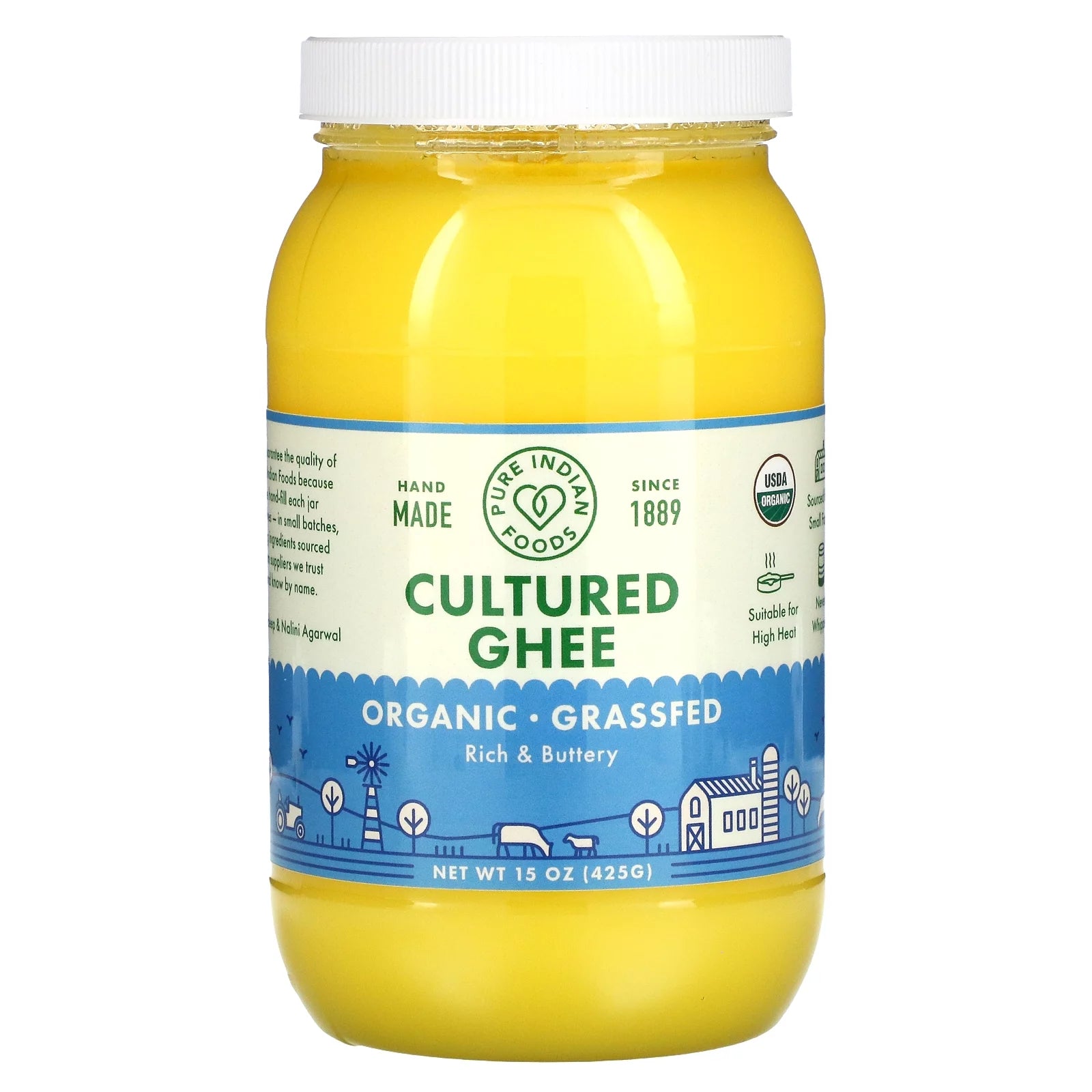 Organic Grass-Fed Cultured Ghee, 15 oz Pack of 2 K608207