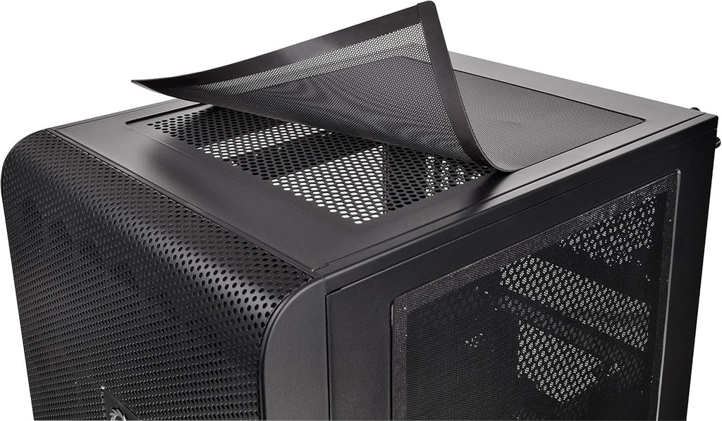 Black SPCC Micro ATX Mini ITX Cube Computer Case with 200mm Front Fan H372470