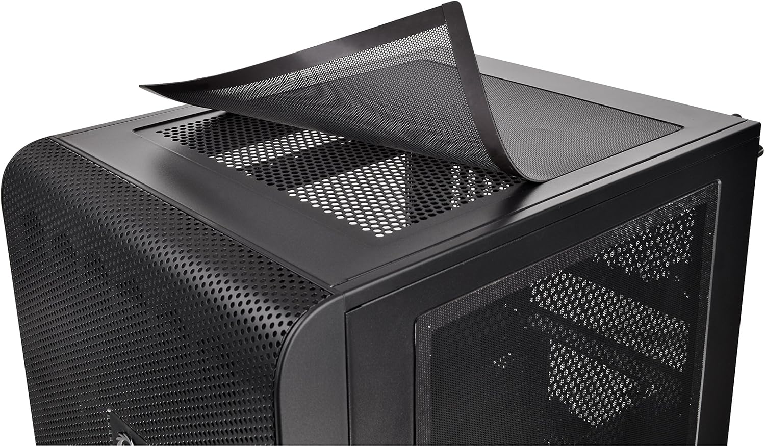 Black SPCC Micro ATX Mini ITX Cube Computer Case with 200mm Front Fan H372470