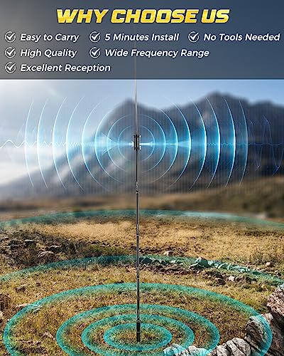 HF Vertical Antenna 7MHz-50MHz 40m-6m 8 bands 4.1 Meter F9862